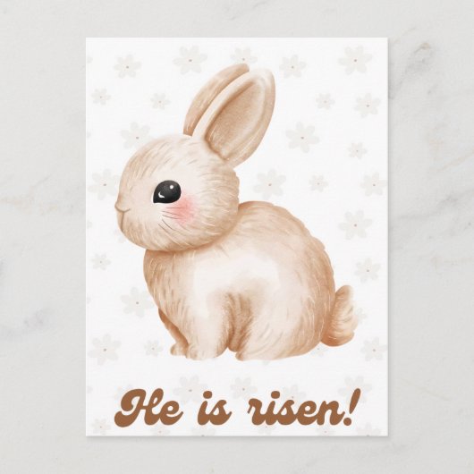 Easter Bunny Postcard – Cute Christian Spring Card Briefkaart (Voorkant)
