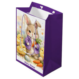 Easter Bunny Purple Jacket Baby Shower Medium Cadeauzakje