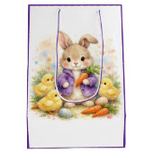 Easter Bunny Purple Jacket Baby Shower Medium Cadeauzakje (Achterkant)