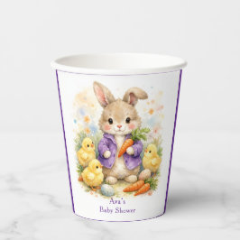 Easter Bunny Purple Jacket Baby Shower Papieren Bekers
