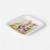 Easter Bunny Purple Jacket Baby Shower Papieren Bordje (Gebogen)