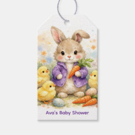 Easter Bunny Purple Jacket Baby Shower Thank You Cadeaulabel