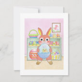 Easter Bunny Rabbit Eggs Kids Flat Card (Voorkant)