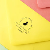 Easter Bunny Rabbit Elegant Typografie Adres Rubberstempel