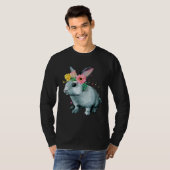 Easter Bunny Rabbit Happy Flower Graphic T-shirt (Voorkant volledig)