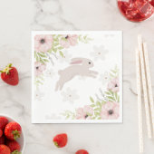 Easter Bunny Rabbit Pink Flowers Servet (Insitu)
