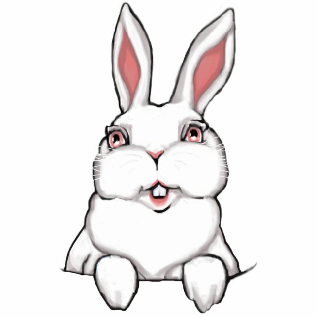 Easter Bunny Rabbit Sculpture Staand Fotobeeldje (Voorkant)