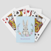 Easter Bunny Rabbit Waterverf Floral Pokerkaarten (Achterkant)