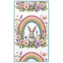 Easter Bunny Rainbow Art Spring Wildflowers Meadow Tafelkleed