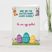 Easter Bunny Riddle Funny Card Kaart (Voorkant)