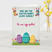 Easter Bunny Riddle Funny Card Kaart (Gele Bloem)