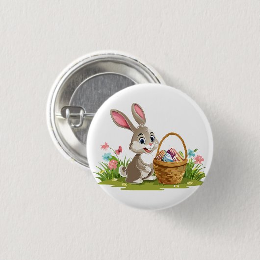 Easter bunny ronde button 3,2 cm (Voorkant /achterkant)