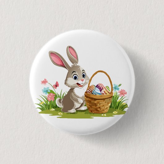 Easter bunny ronde button 3,2 cm (Voorkant)