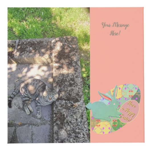 Easter Bunny Rose Eggs Photo Cube Kubus (Rechts)