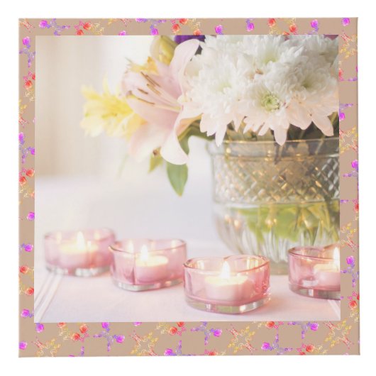 Easter Bunny Rose Eggs Photo Cube Kubus (Voorkant)