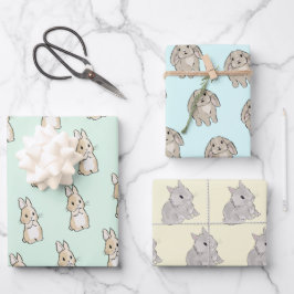 Easter bunny set inpakpapier vel
