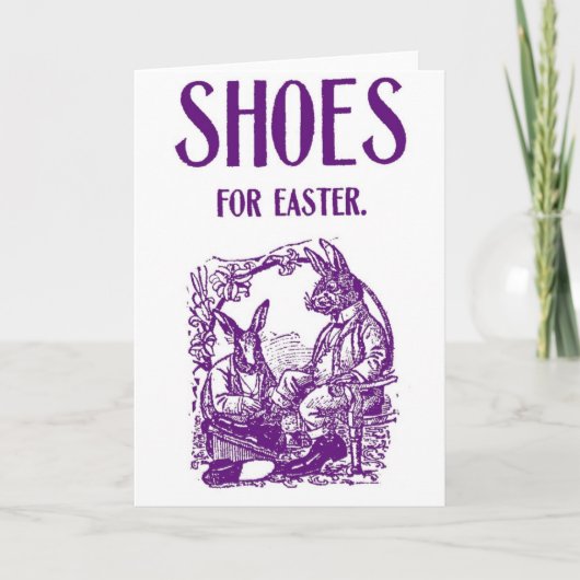 Easter Bunny Shoe Advertisement Feestdagen Kaart (Voorkant)