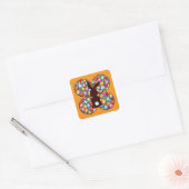 Easter Bunny Silhouette – Colorful Egg Autocolante Vierkante Sticker (Envelop)