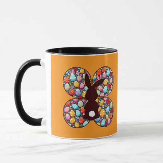 Easter Bunny Silhouette – Colorful Egg - caneca Mok (Links)