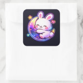 Easter Bunny Sleeping on Galaxy Moon Neon Sticker (Tas)