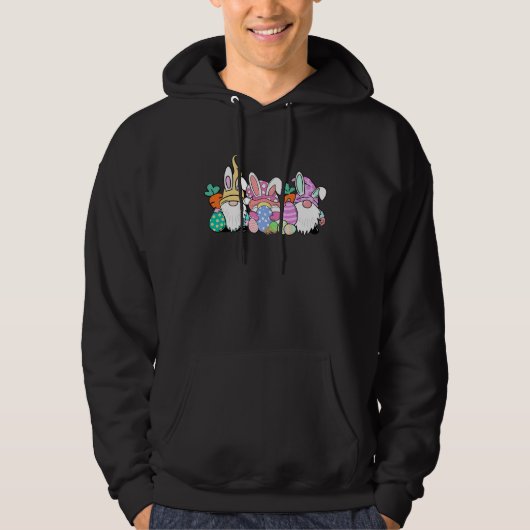 Easter Bunny Spring Gnome Easter Egg Hunting And B Hoodie (Voorkant)