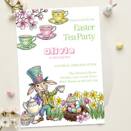 Easter Bunny Tea Party Any Age Kids Birthday  Kaart