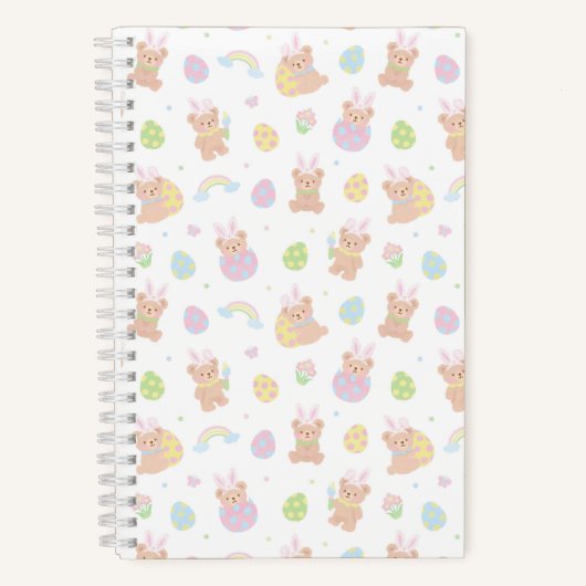 Easter Bunny Teddy Bear White Notitieboek (Voorkant)