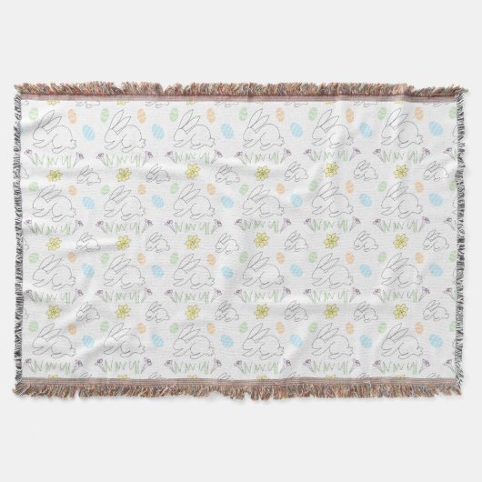 Easter Bunny Throw Blanket Deken (Voorkant)