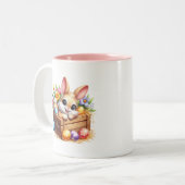 Easter Bunny Tweekleurige Koffiemok (Voorkant links)
