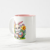 Easter Bunny  Tweekleurige Koffiemok (Voorkant links)