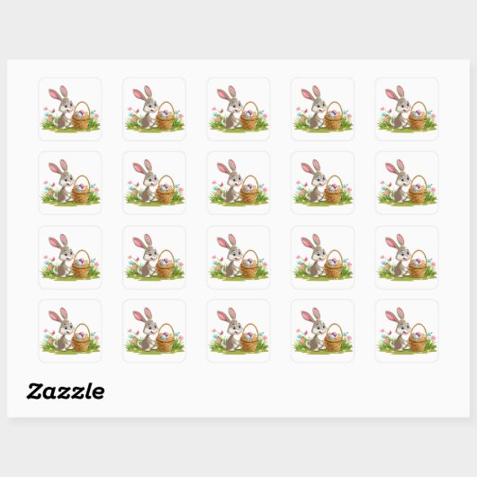 Easter bunny vierkante sticker (Vel)