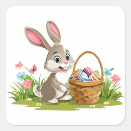 Easter bunny vierkante sticker