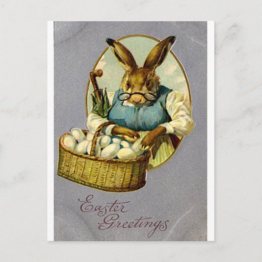 Easter Bunny Vintage Feestdagenkaart (Voorkant)