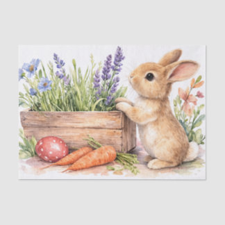 Easter Bunny Watercolor Tissue Paper Design Tissuepapier