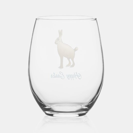 Easter Bunny Wijnglas Zonder Voet (Achterkant)