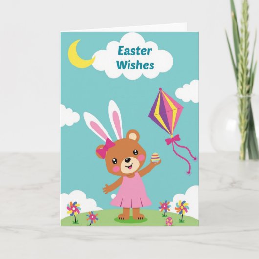Easter Bunny Wishes Card Kaart (Voorkant)