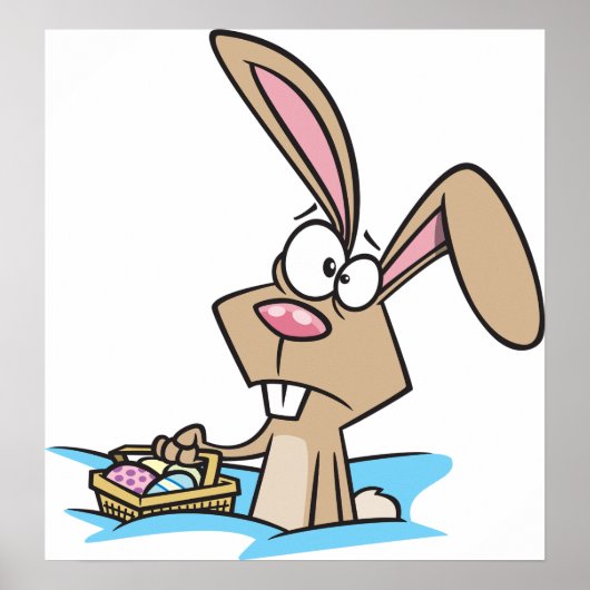 Easter Bunny With A Basket Poster (Voorkant)
