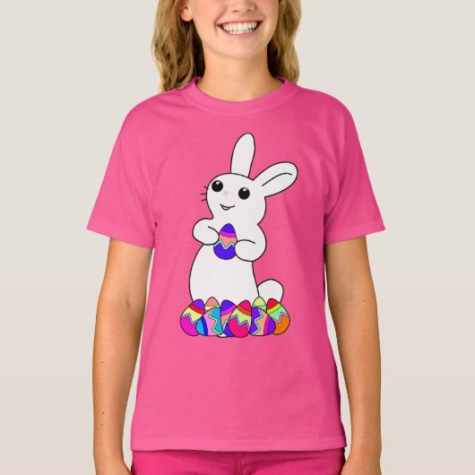 Easter Bunny with Colored Egg T-shirt (Voorkant)