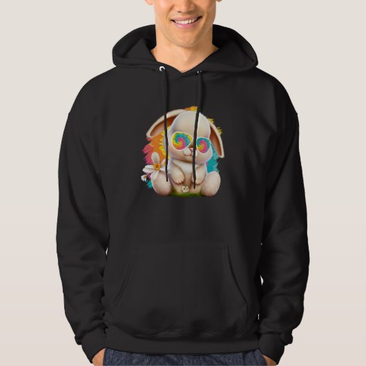 Easter Bunny with Glasses Cute bunnies Easter  1 Hoodie (Voorkant)