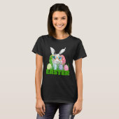 Easter Bunny with Glasses Egg Hunting T-shirt (Voorkant volledig)
