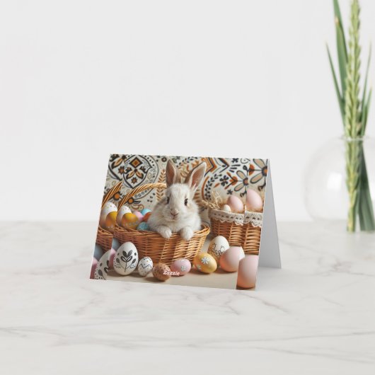 Easter bunny with his eggs. (Achterkant)