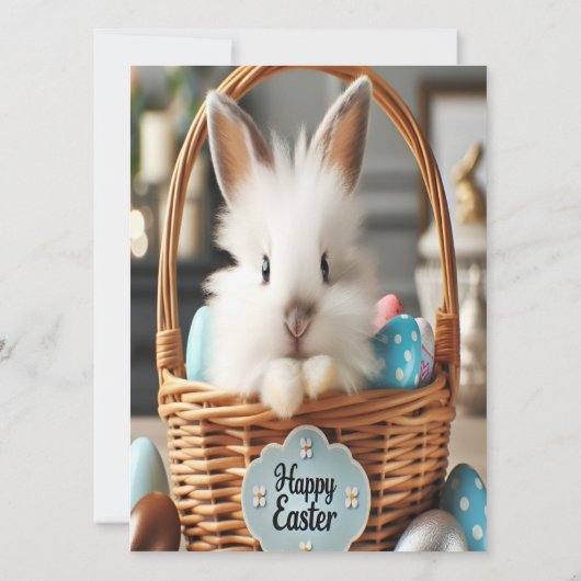 Easter bunny with his eggs. kaart (Achterkant)