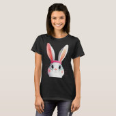 Easter Bunny with Pink Headband T-shirt (Voorkant volledig)
