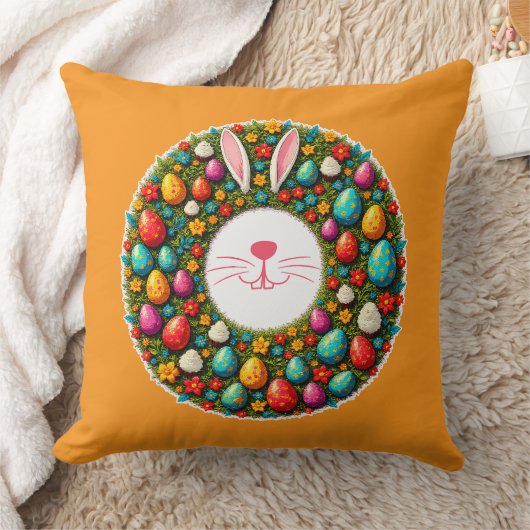 Easter Bunny Wreath – Cute Style almofada Kussen (Deken)