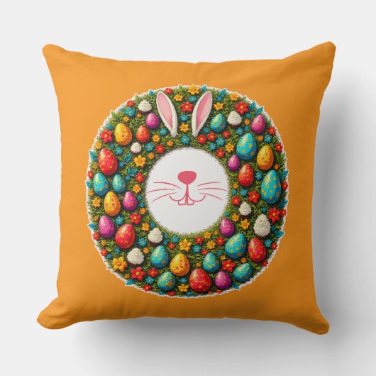 Easter Bunny Wreath – Cute Style almofada Kussen (Voorkant)