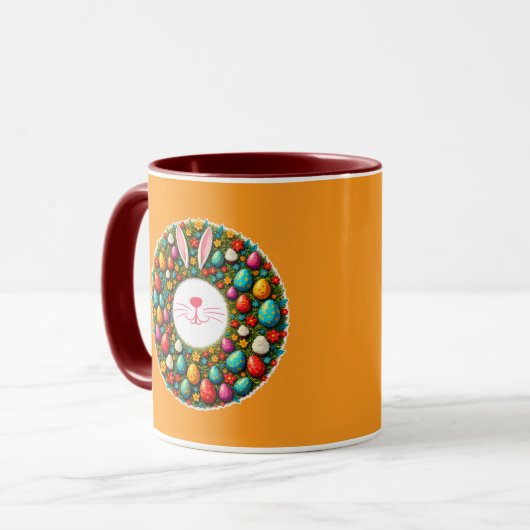 Easter Bunny Wreath – Cute Style caneca Mok (Voorkant links)