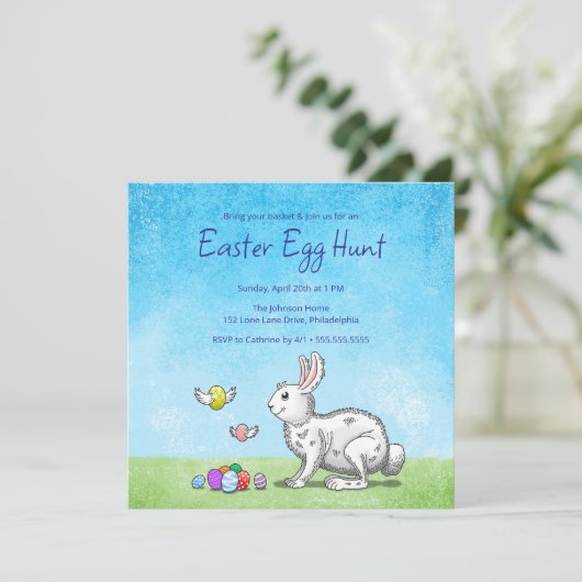 Easter Bunny's Egg Hunt Kaart (Staand voorkant)