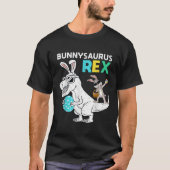 Easter Bunnysaurus T Rex Dino Dabbing Rabbit Boys  T-shirt (Voorkant)