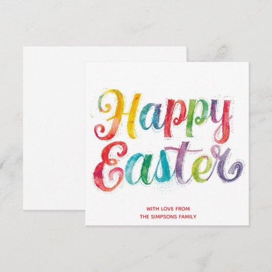 Easter CarD Colorful spring  personalized Card Feestdagenkaart (Voorkant / Achterkant)