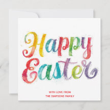 Easter CarD Colorful spring  personalized Card